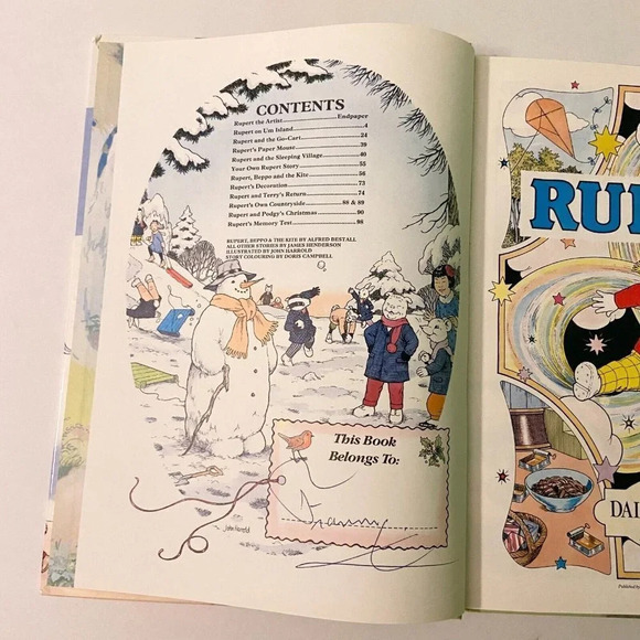 Vintage 1988 Rupert Daily Express Annual  Book Hardcover - Picture 8 of 16